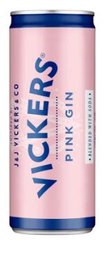 VICKERS PINK GIN & SODA CANS 250ML/24