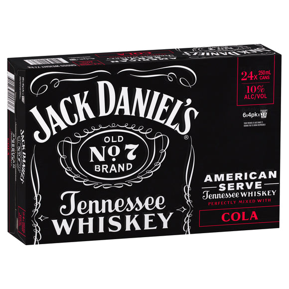 Jack Daniels American Serve and Cola 250mL Ctn