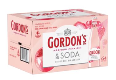 GORDONS PINK & SODA BOTTLES 330ML/24