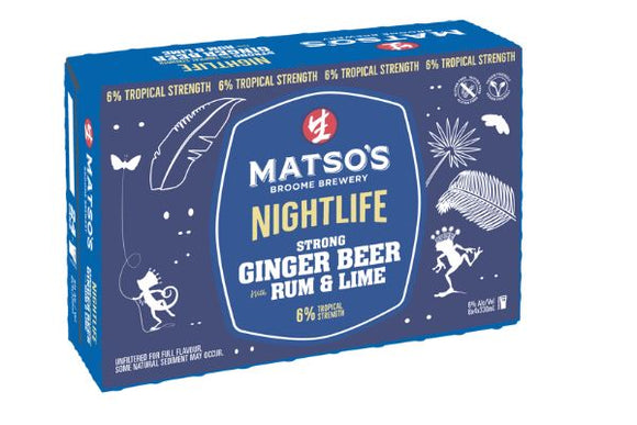 MATSOS N/LIFE RUM LIME GINGER BEER 330ML CANS/24