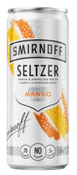 SMIRNOFF SELTZER MANGO CANS 250ML CTN/24