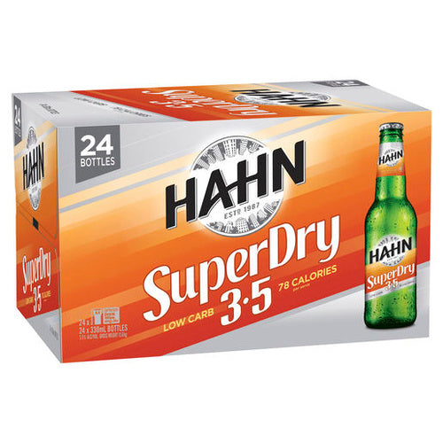 Hahn Super Dry 3.5% Stubbies 330ml x 24