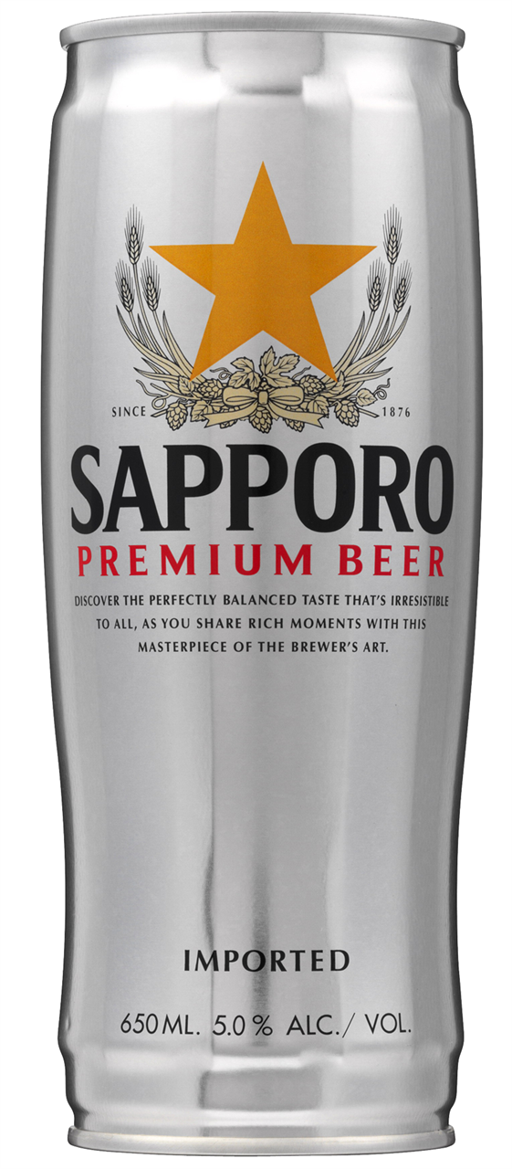 Sapporo Premium Lager Cans 650ml Ctn/12